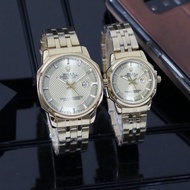 original / jam tangan couple rolex / jam tangan terlaris / tali rantai - gold