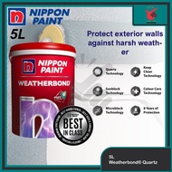 5L Nippon Paint Weatherbond Paint Cat Nippon Paint Dinding Luar Cat Exterior Rumah Nippon Exterior P