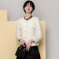 【MEDUSA】金邊米白毛呢小香風外套(M-XL) | 女西裝外套 小香風
