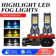2pcs 24SMD Auto Car Fog Lights LED Bi-color Fog Light 9006/H4/H7/H11/H3 Strobe Multi-color Retrofit 