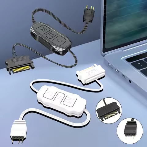 1-3PCS 5V 3PIN ARGB To SATA Adapter Controller Button Control RGB Light Controllers For Computer PC 