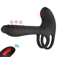 Penis Vibrator Ring Long Lasting Erection Delay Ejaculation Adult Sex Toys for Men Women Couple Clit G Spot Stimulator