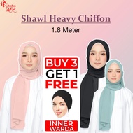 SHAWL HEAVY CHIFFON ||Tudung SHAWL KEKNIS PLAIN (HEAVY CHIFFON) || Shawl Murah|| 1.8 Meter (Beli 3 G