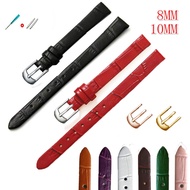 ☍◕✁ Quality Watch Accessories Belt Women Girls Vintage Watchbands Genuine Leather Strap Watch Band 8mm 10mm Rose Gold Pin Buckle