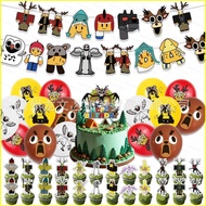 B4 99 Nights in The Forest game birthday party decorations banner cake topper balloons set supplies 