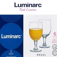 New Luminarc Regal Goblet 33 Cl Contents 6/Glass Goblet/Glass Feet/Water Goblet
