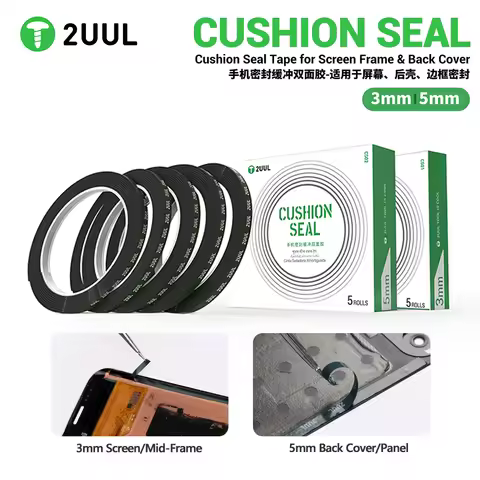 2UUL 3mm/5mm Mobile Phone Sealing Cushioning Double-Sided Tape for Mobile Repair Screens Frames Back