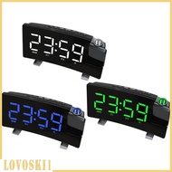 [Lovoski1] Alarm Clock with USB Charger Radio Timeout Projection Curved Screen Alarm