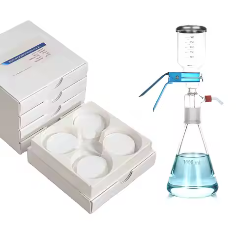 IKEME Glass Fiber Filter Membrane 25/47/90mm GF Glass Microfiber Filter Membrane 1.0/1.2/1.5/1.6/2.7