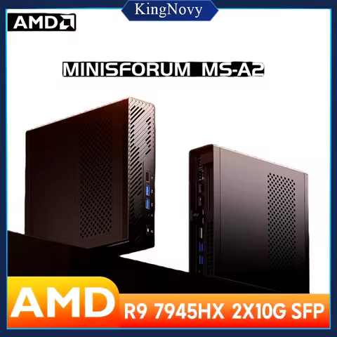 MS-A2 MINISFORUM Gaming Mini PC AMD Ryzen 9 9955HX/7945HX, 96GB DDR5,19TB Storage, Dual 10G SFP+, Wi