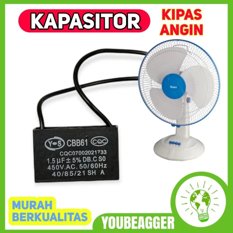 Kapasitor Kipas angin 1.5uf 400v untuk semua jenis kipas miyako cosmos