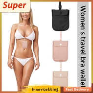 [innersetting.my] Women Hidden Bra Wallets Cotton Pickpocket Proof Bag for Money Valuables Pouch