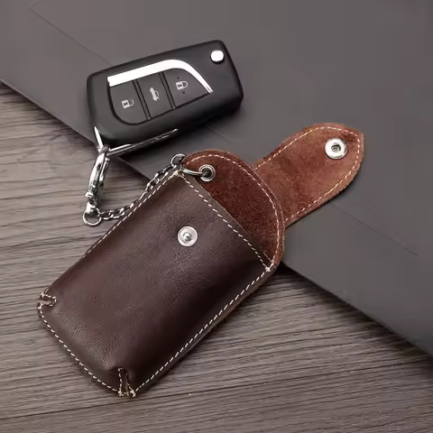Belt Wear genuine leather pouch for keysmart Housekeeper Buckle Vintage Small Key Bag Keysmart Bag C