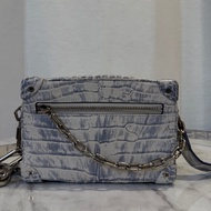 LV 冰川藍白鱷魚皮銀釦mini soft trunk N80066