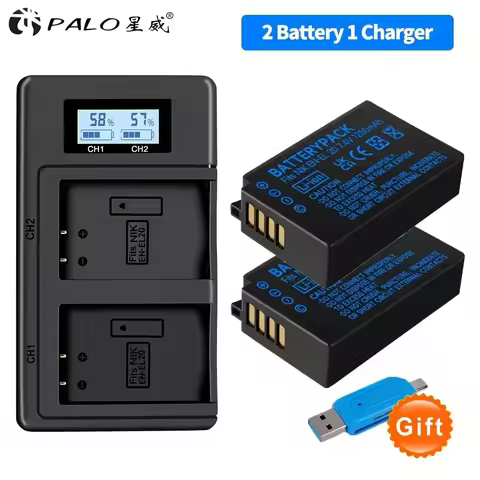 EN-EL20a EN-EL20 Battery/Charger for Nikon EN EL20 EL20a Coolpix P1000, 1 j1, 1 J2, 1 J3, 1 S1, 1 V3