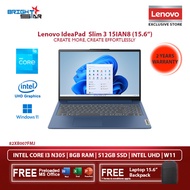 LENOVO Ideapad Slim 3 15IAN8 82XB007FMJ/7GMJ (15.6" FHD | I3-N305 | 8GB DDR5 | 512GB SSD | W11 | Ms 