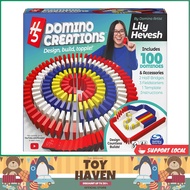 [sgstock] Spin Master Games 20127489 H5 Domino Creations 100-Piece Set by Lily Hevesh, Family Game f