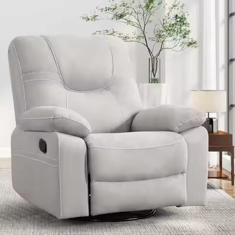 Oversized Swivel Rocker Recliner Chair for Adults, Manual Rocking Recliner Glider Recliner Nursery C