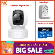 [ GENUINE TAPO] Super Economical Combo Tapo C222 4M WiFi Camera + L Stand + Lexar Memory Card (64GB 