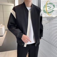 Ah8 white windbreaker men look level in-vogue set Beige White Overcoat Boy's Spring and Autumn Trend