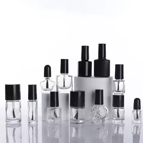 1pc 2ml5ml10ml15ml Sub-packed Nail Polish Bottle Nail Gel Empty Bottle with Brush Glass Empty Blendi