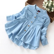 Peplum Denim Dress For Baby / Children 's Jeans Dres