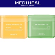MEDIHEAL Teatree Trouble Calming Pad Mediheal toner pad+VITAMIDE BRIGHTENING PAD Mediheal toner pad 
