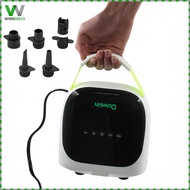 Electric Air Pump with 6 Nozzles Paddle Board Pump Dual Stage Inflation Air Mattress Pump Auto-Off f