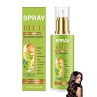 Semburan Rambut Keratin Tumbuhan 10-dalam-1 – Penghidrasi Sepanjang Hari, Minyak Jojoba & Kelapa – K