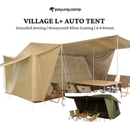 PAYUNG.CAMP Village L+ Ver1.2 Alloy Frame 300D Honeycomb Ripstop Silver Coating Oxford 7 Awning Pole
