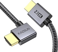 XAOSUN Right Angle HDMI 2.1 Cable 6.6FT, 48Gbps Ultra High Speed HDMI Cord Support 8K@60Hz 4K@120Hz Dynamic HDR eARC HDCP 2.2&amp; 2.3 HDR10, Compatible with PS5,PS4,X-Box,Roku TV,HDTV,Blu-ray,LG,Samsung