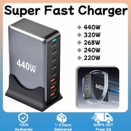 440W/320W/268W/240W/220W Desktop PD Charger 5C3A/5C2A/4C4A Gallium Nitride 8-Port PD Charger Multifu