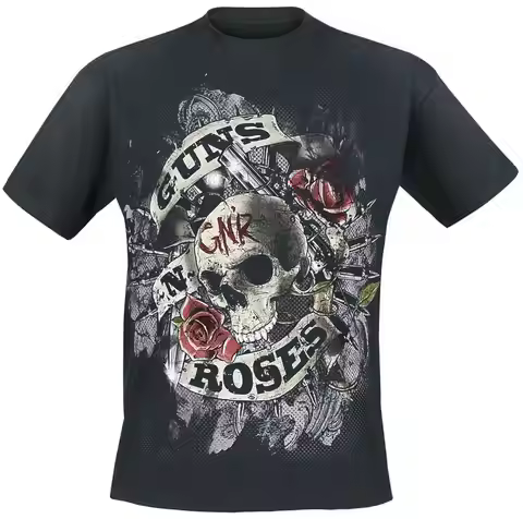 Firepower Guns N Roses Casual T-shirt Men's and Women's Luxury Brand Top