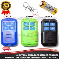 (330 MHZ, 433 MHZ) COLOURFUL 4 BUTTON AUTOGATE REMOTE CONTROL WITH BATTERY