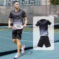 Quick-drying Sports Set Basic Men Short Sleeve Set Causal Tshirt+Shorts Set 4 Colors