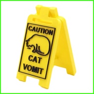 Cat Vomit Warning Sign Cat Decor Funny Gag 3D Printing Hilarious Novelty Warning Sign For Cat Lovers