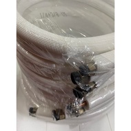 1HP / 2HP AIRCOND PIPE INSTALLATION INDOOR / OUTDOOR 1/4 3/8 1/2' COOPER TUBE CONDITIONER INSULATION
