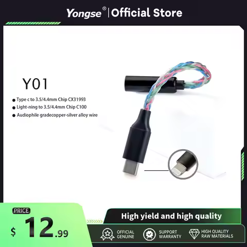 YONGSE Y01 TypeC Light-ning to 3.5mm/4.4mm Chip CX31993 CX31988 C100 Earphone Amplifie Digital Decod