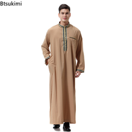 Pakaian Arab pepejal baru untuk lelaki Arab Saudi Jubba Thobe Kaftan pakaian islam timur tengah Musl