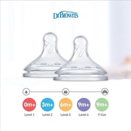 Dr. Dr. Dr. Brown's Silicone Wide-Neck Options+ Nipple Dr Brown 2pc Bottle Pacifier