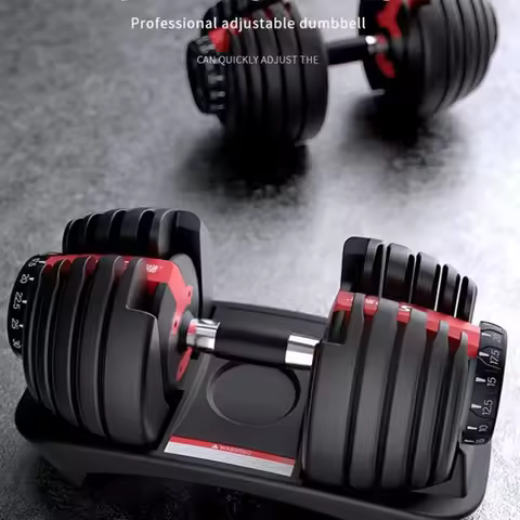 Steep Discount Portable Adjustable Dumbbells 52.5LB 24kg Iron Gym Fitness Set with Durable Anti-slip