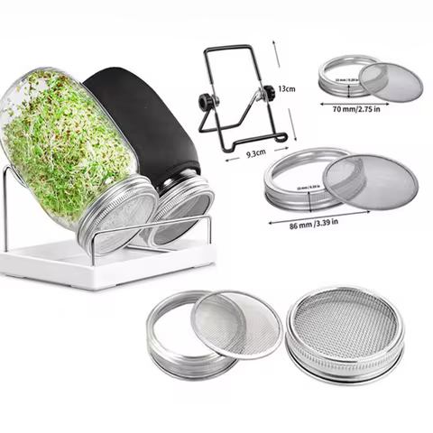 Seed Sprout Germination Cover Sprout Growing Lid Sprout Filter Vegetable Bean Seedling Jar Lid Germi