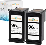 Houseoftoners Remanufactured 2-Pack for HP 96 Black Ink Cartridge High Yield Replacment for hp 96 C8