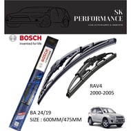 Bosch Advantage Quality Wiper Toyota RAV4 2000-2005 1Pair (2Pcs) size : 24"/19" - Compatible with U-hook Tyre