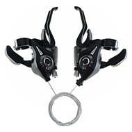 Bicycle Brake Levers Shifter, 3x7 21 Speed Mountain Bike shifters Set with Gear Indicator,Cable Thum