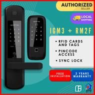 igloohome Rim Lock Metal Gate Fingerprint (RM2F) + Smart Mortise 2 (IGM3) Bundle Lock (FREE Delivery + Installation)