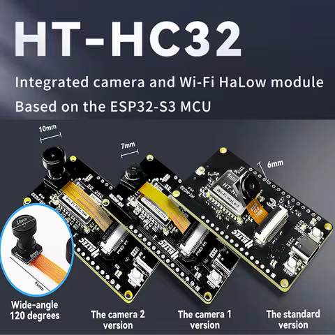 Heltec ESP32 Wi-Fi HaLow HT HC32 Camera Set Dual Band 24GHz Sub 1GHz MESH Wi-Fi Bluetooth Gateway Lo