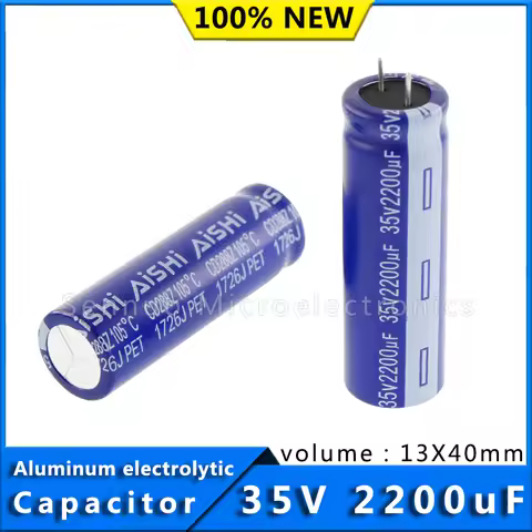 5pcs 35V 2200UF 13*40 Low ESR Aluminum Electrolytic Capacitors 2200uf 35V High Frequency Low Resista