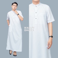 WAKTU DHUHA - Gamis Pria Remaja Dan Dewasa Motif Embos Lengan Pendek Jubah Dhuha - JD Dhuha