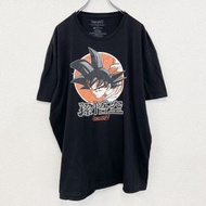 古著七龍珠孫悟空短袖動畫印花 T 卹，黑色，100% 純棉，圓領，尺寸 2XL
